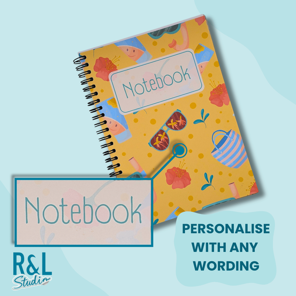 Personalised Summer Holiday Wirebound Notebook