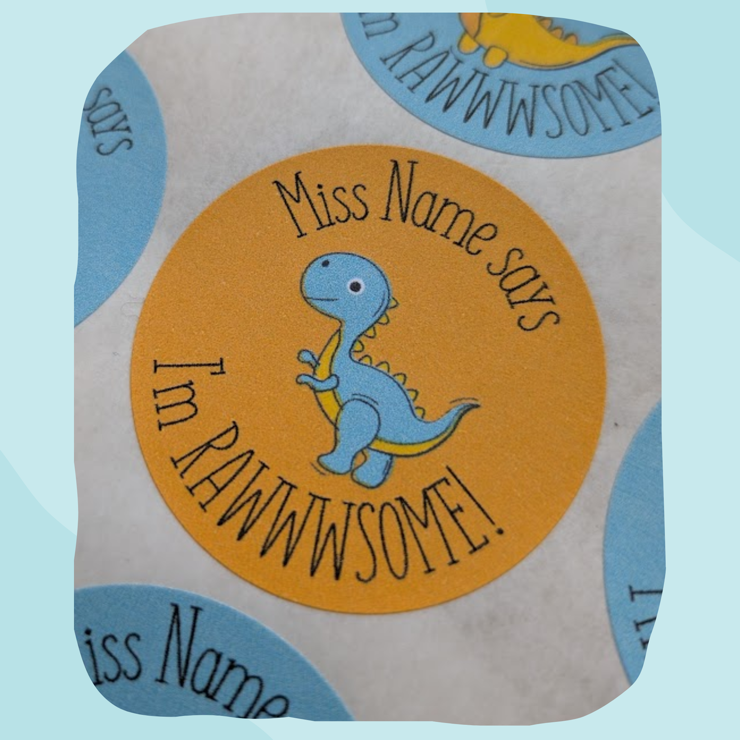 Bold dinos teacher stickers