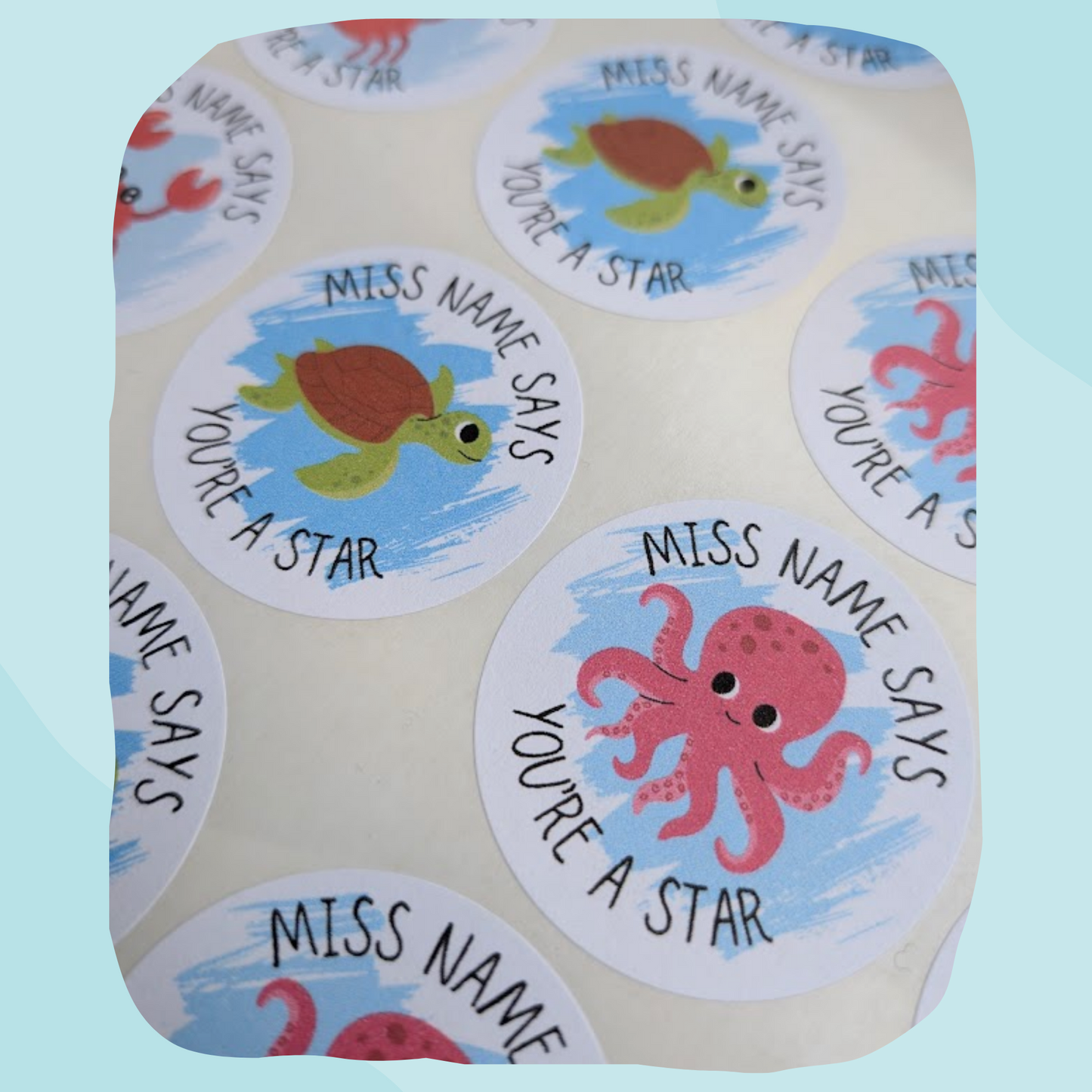 Ocean Animal Teacher Stickers