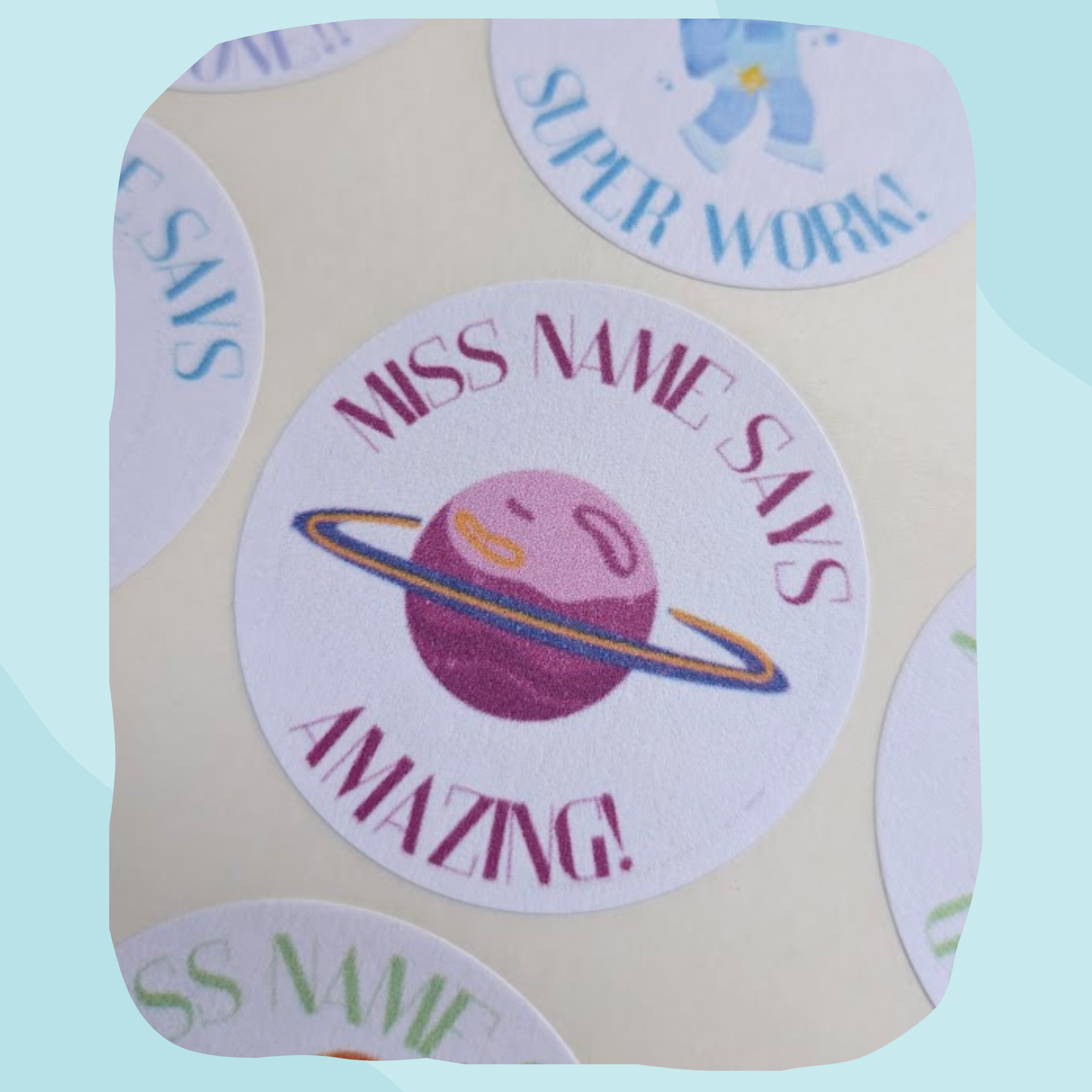 Space bots teacher stickers