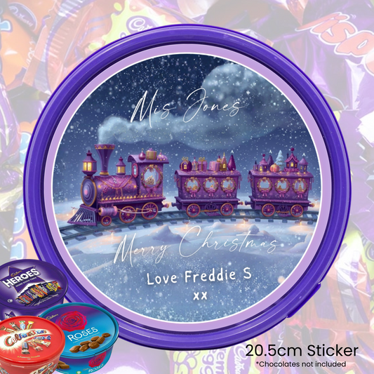 The purple express  - chocolate tub sticker