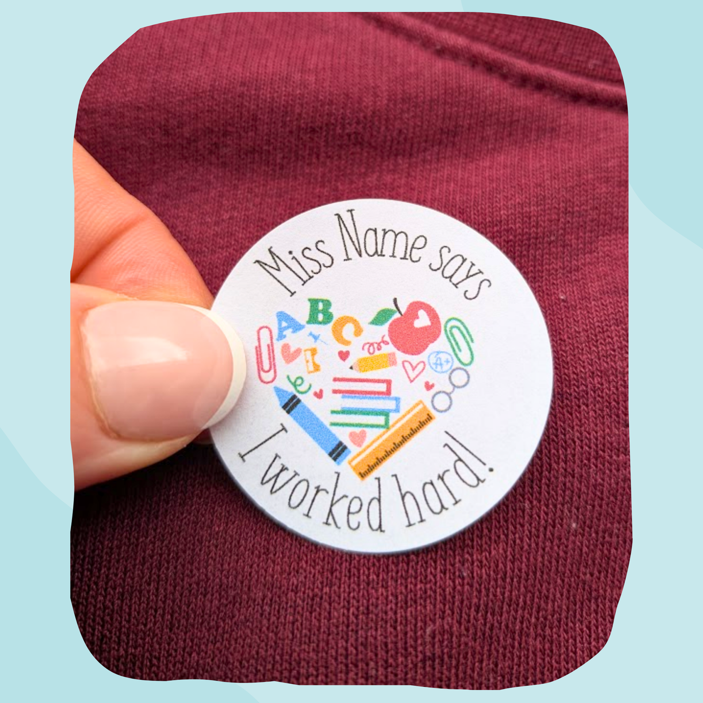 Personalised Teacher Heart Teacher Stickers