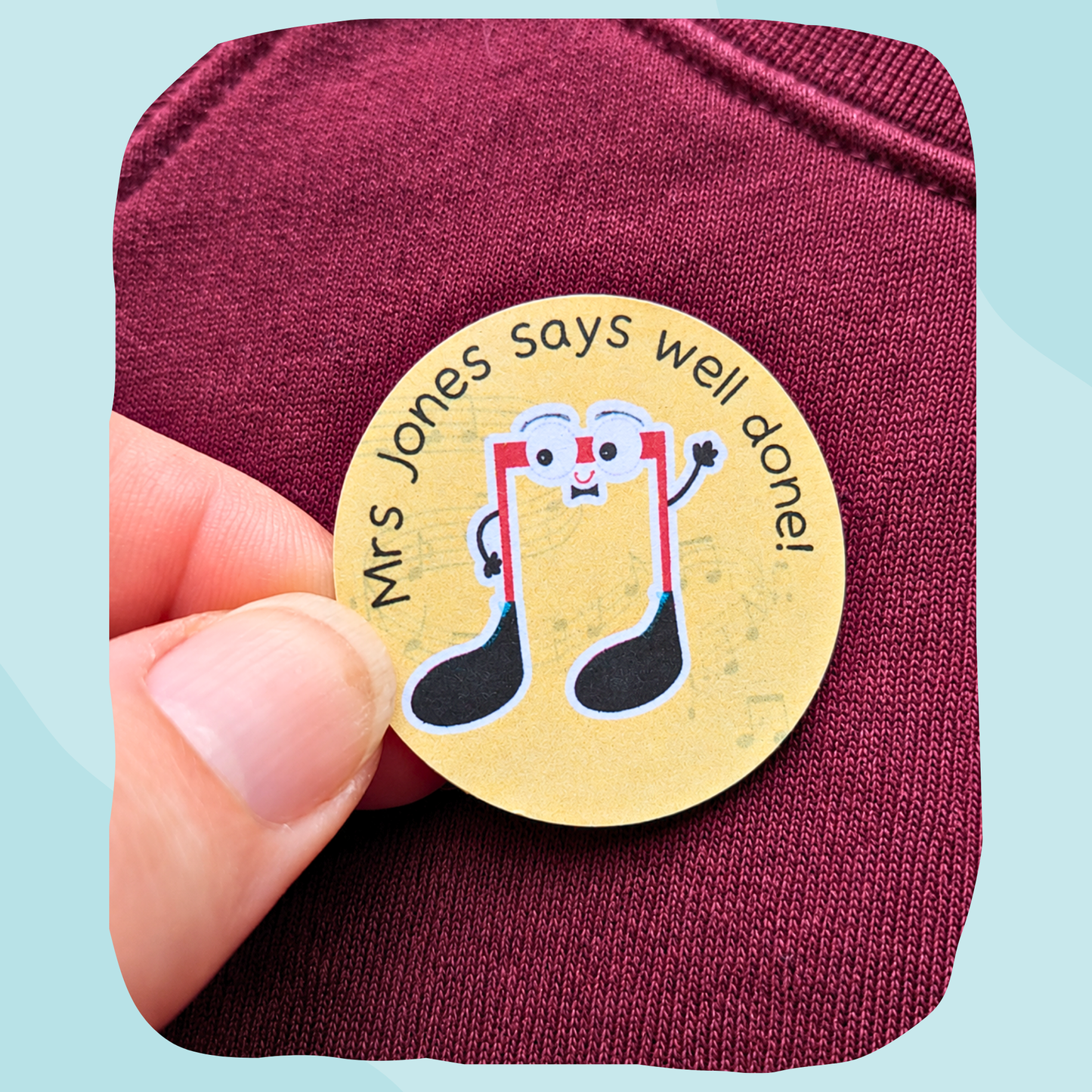 Personalised Musical Notes Teacher Stickers