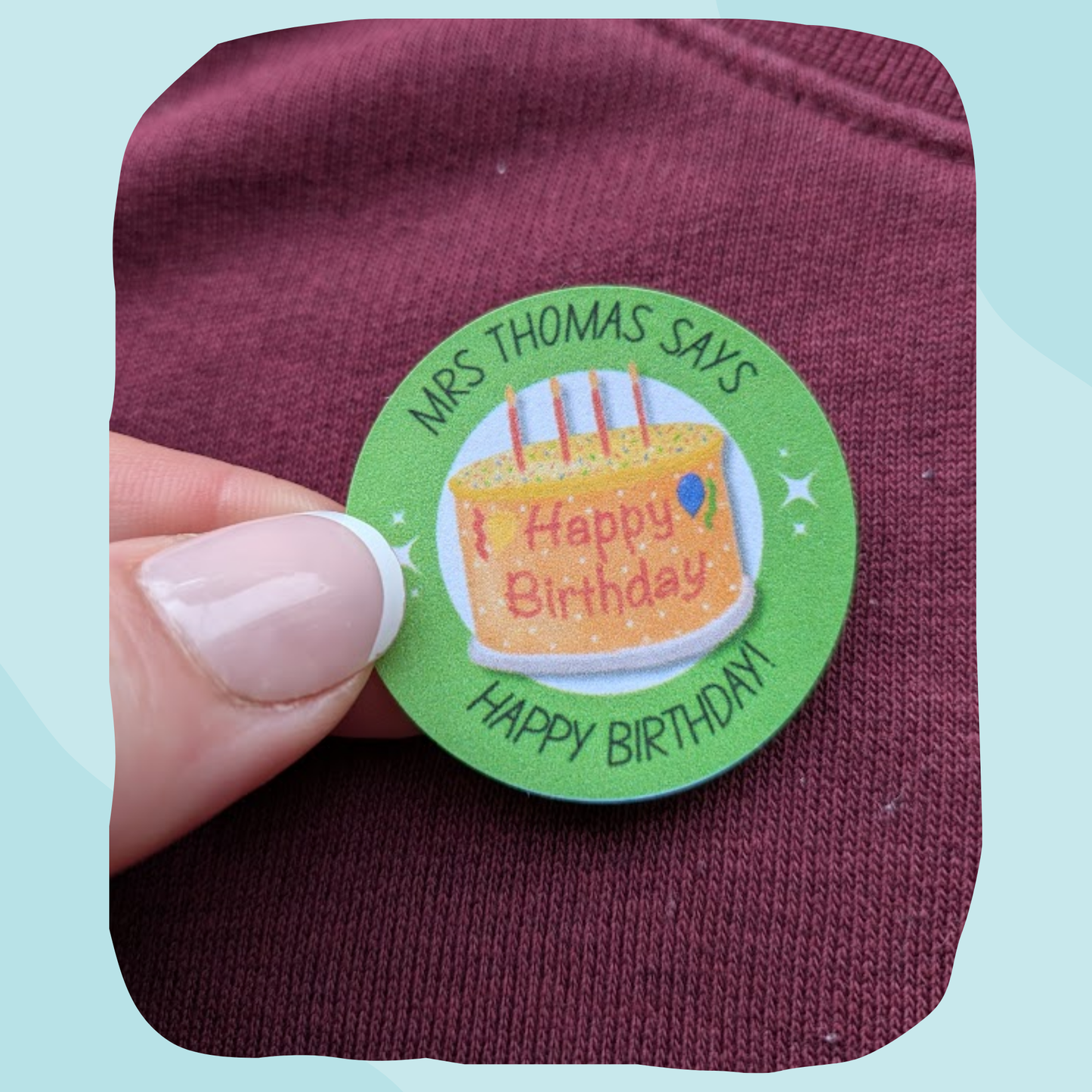 Personalised Birthday Teacher Stickers