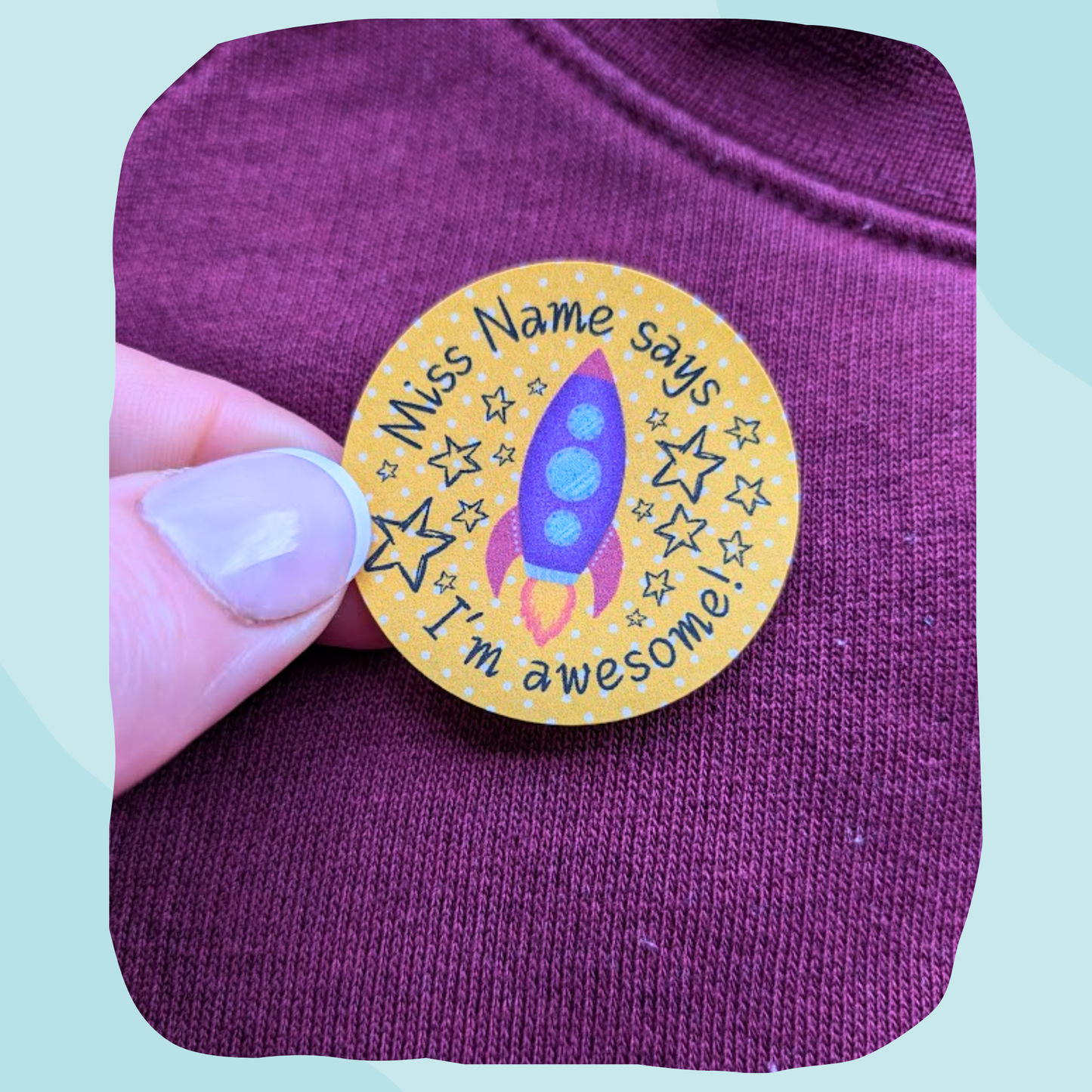 Personalised Rocket Teacher Stickers
