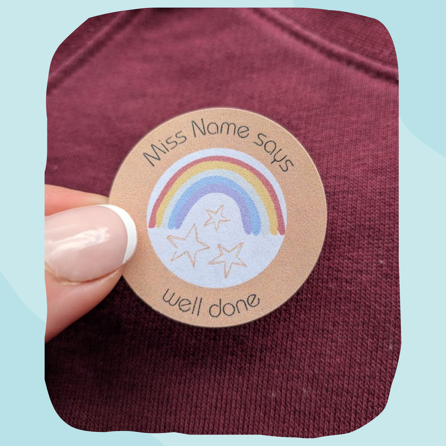 Dino and rainbow teacher stickers