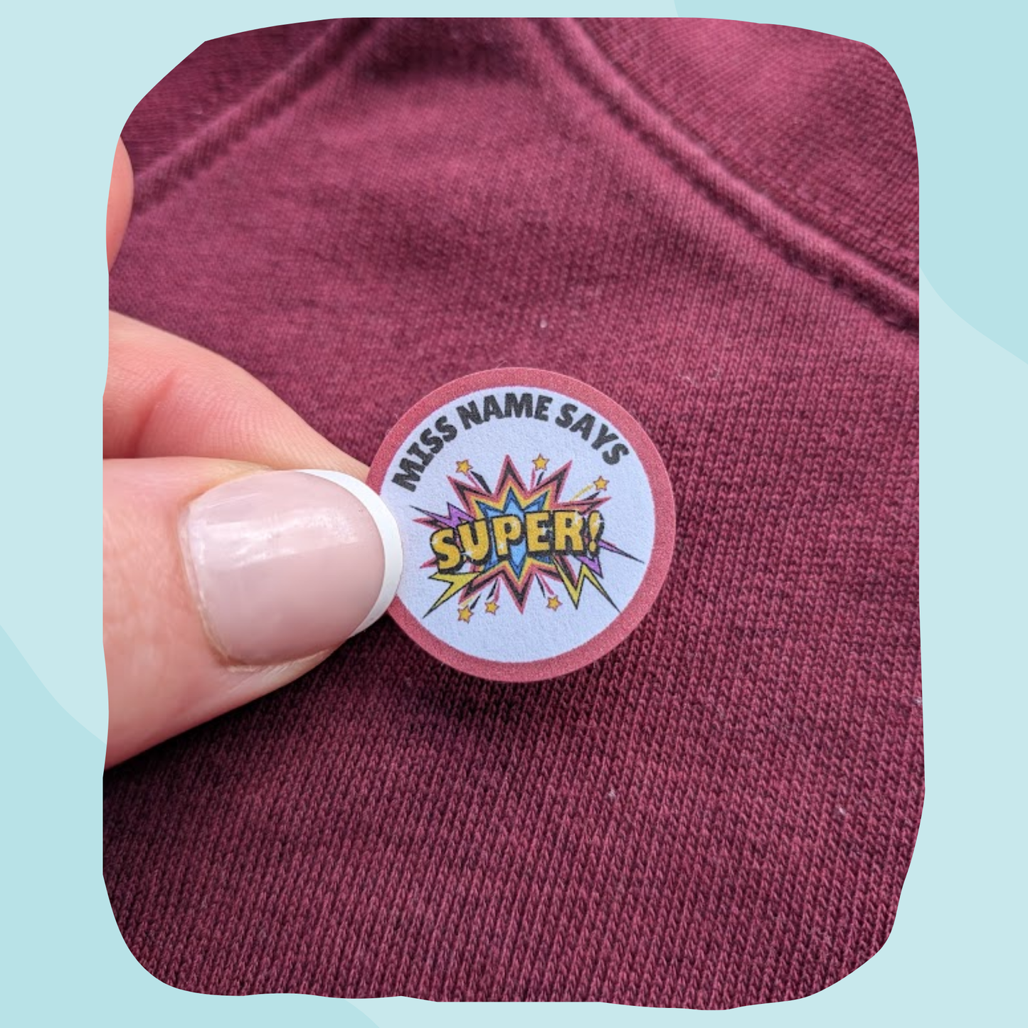 Comic-style teacher stickers