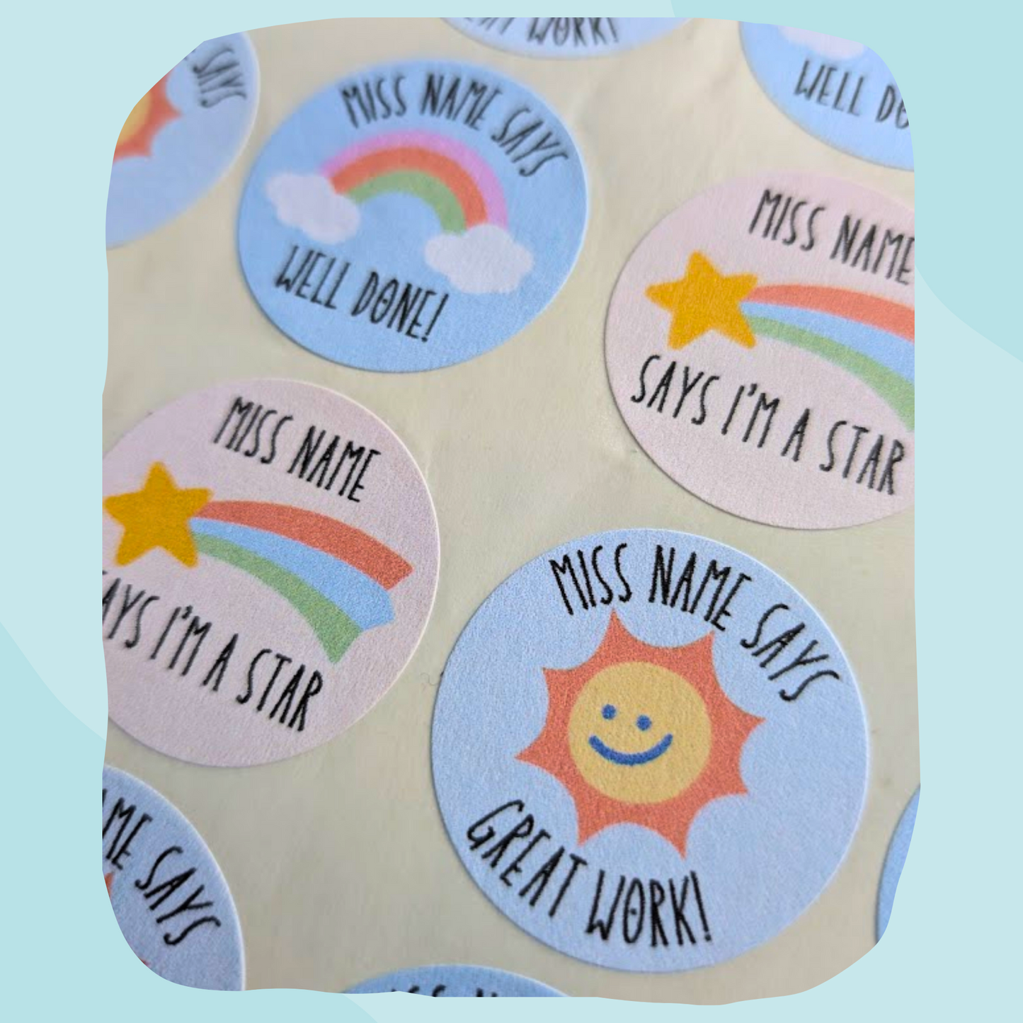Rainbow & Sunshine Teacher Stickers