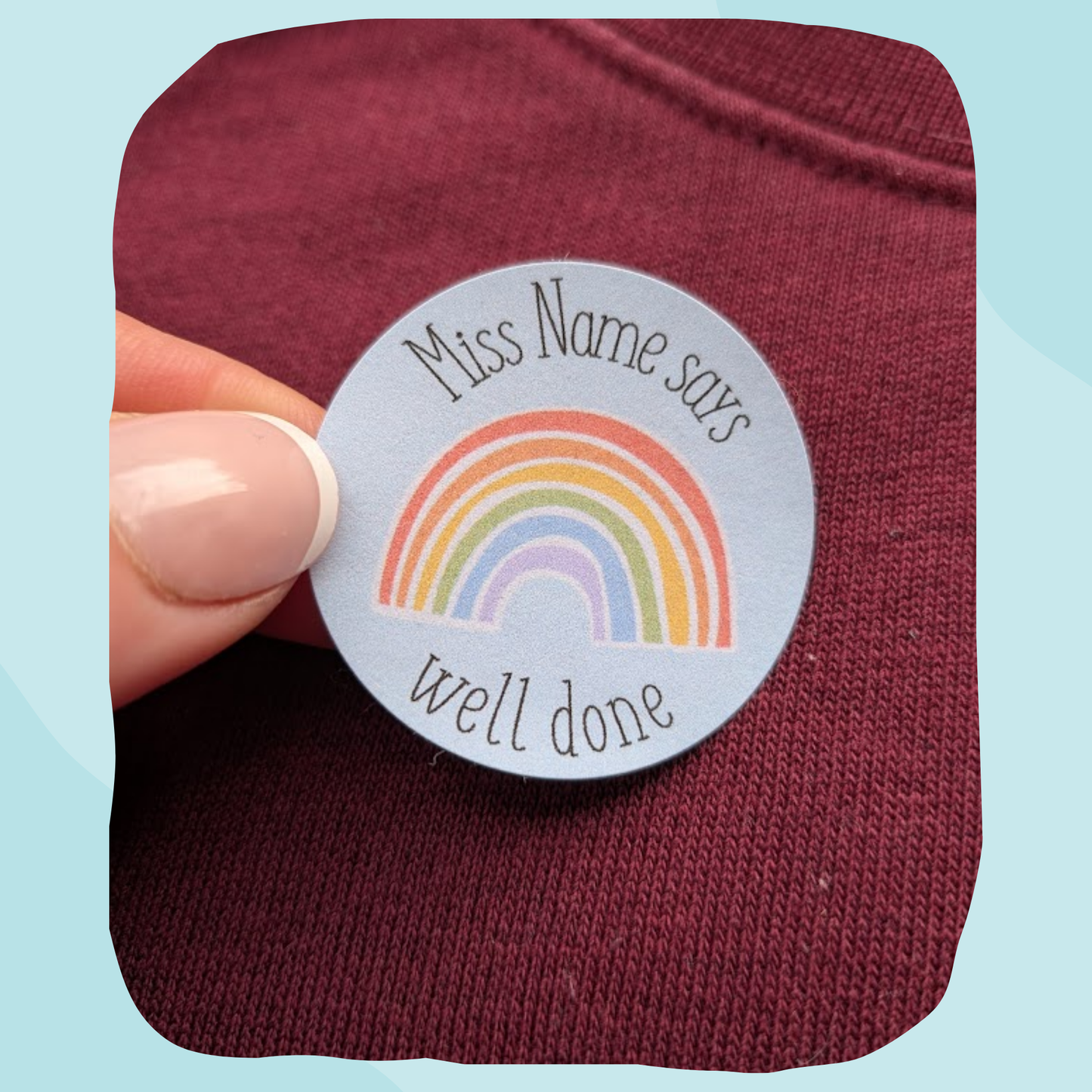 Rainbow and stars teacher stickers