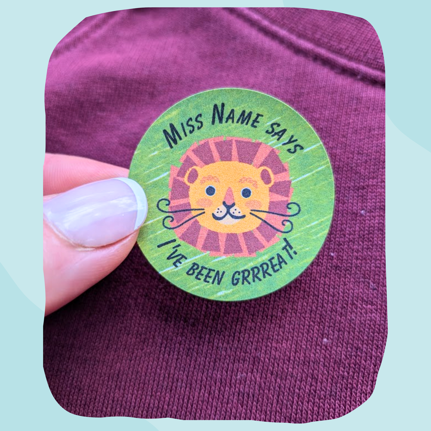 Lion teacher stickers
