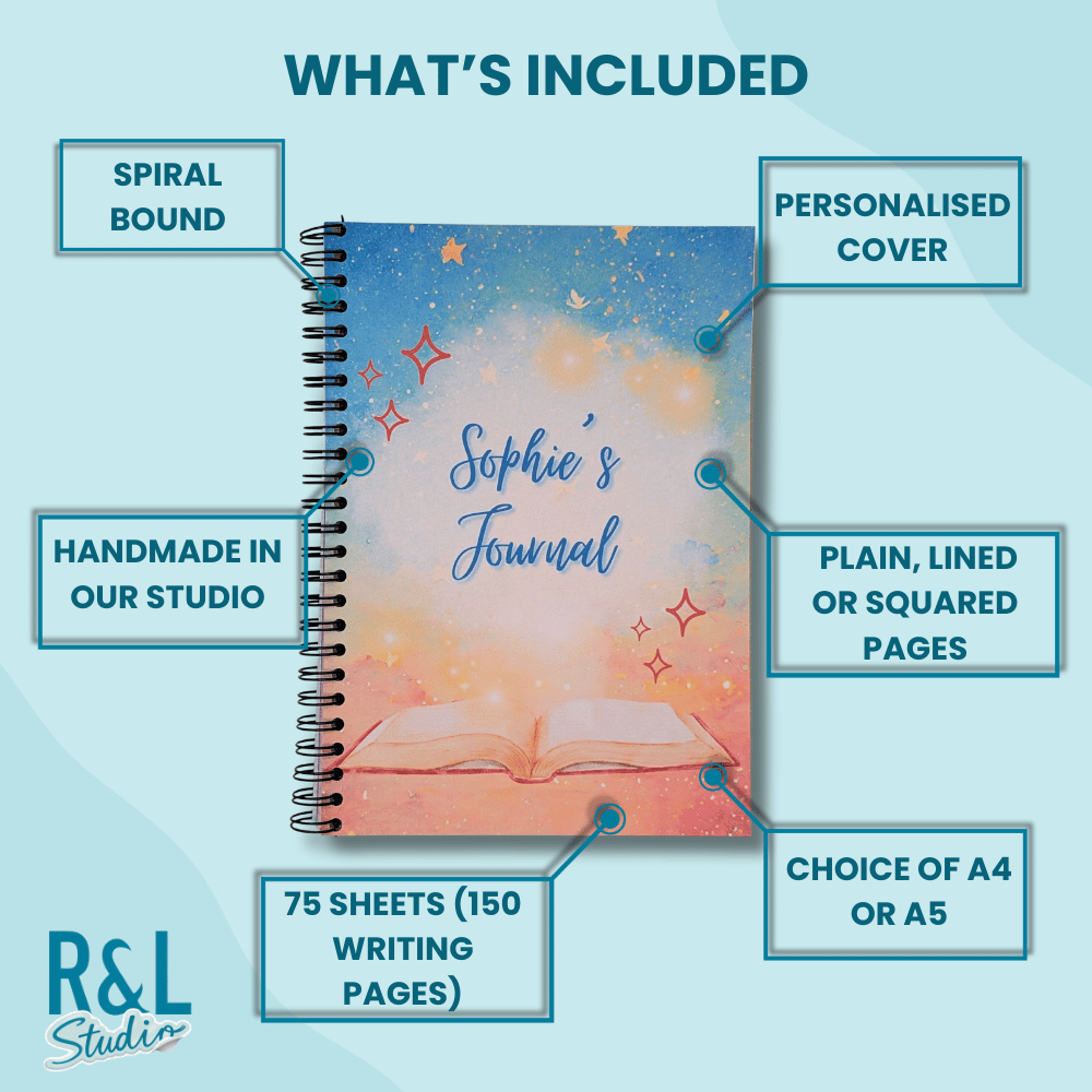 Personalised Written in the Stars Wirebound Notebook