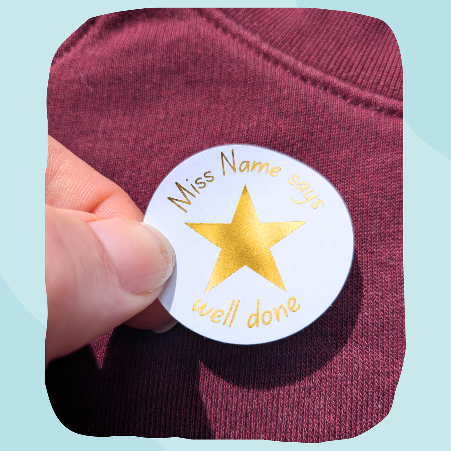 Shining Foil Star Teacher Stickers