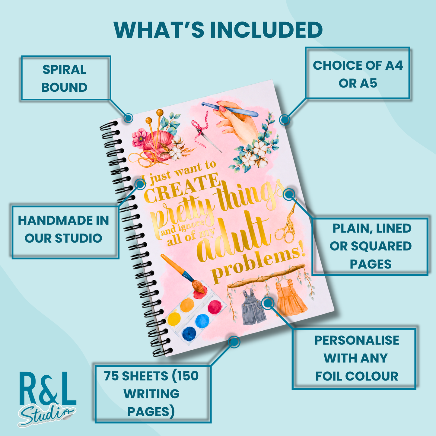 Create Pretty Things Wirebound Notebook
