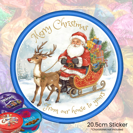 Dashing Through the Snow - chocolate tub sticker