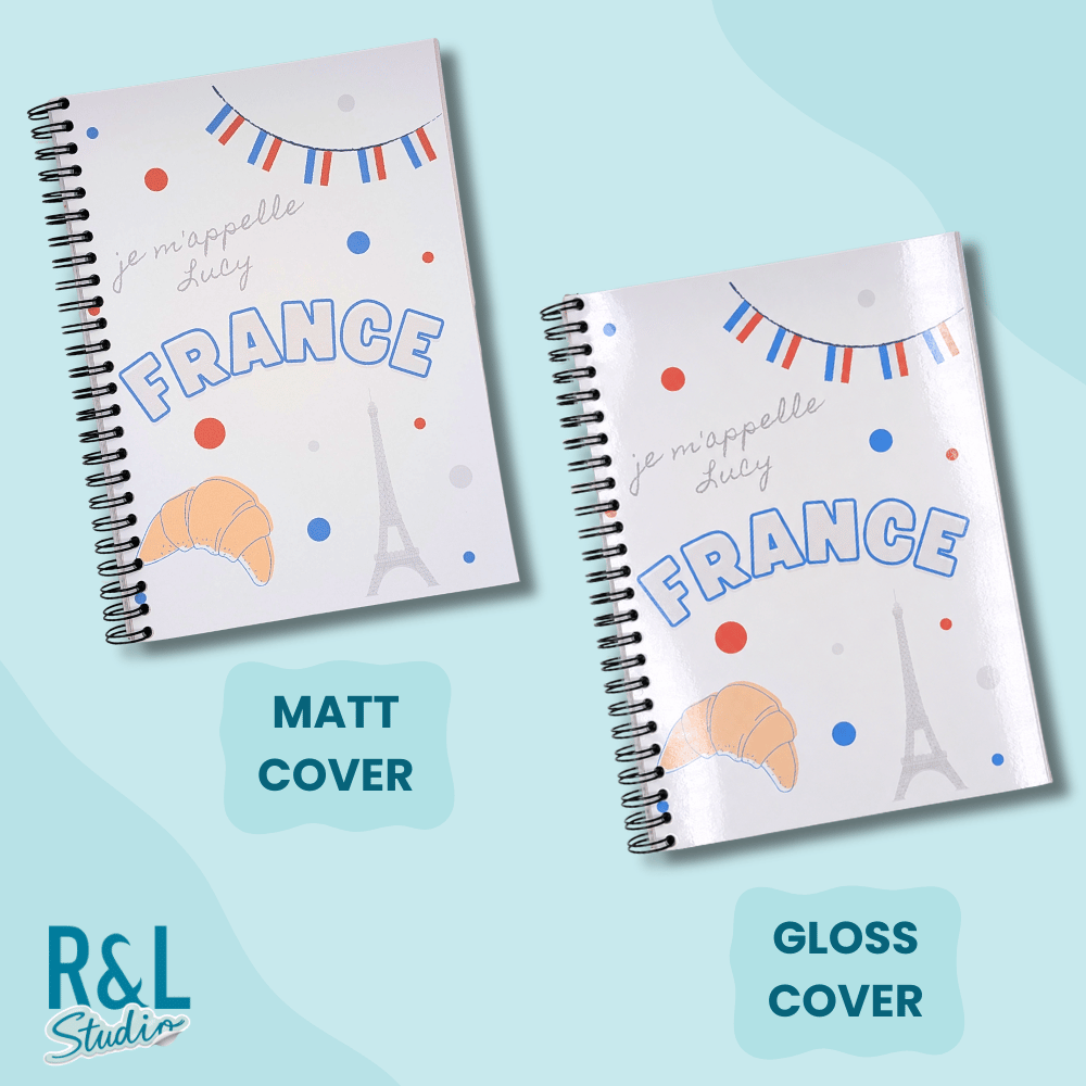 Personalised France Wirebound Notebook
