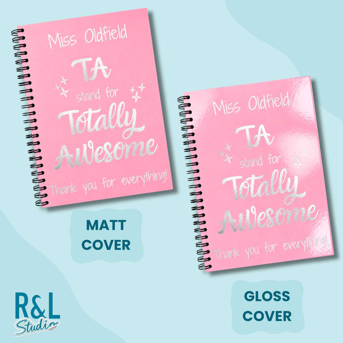 Personalised TA 'Totally Awesome' Wirebound Notebook