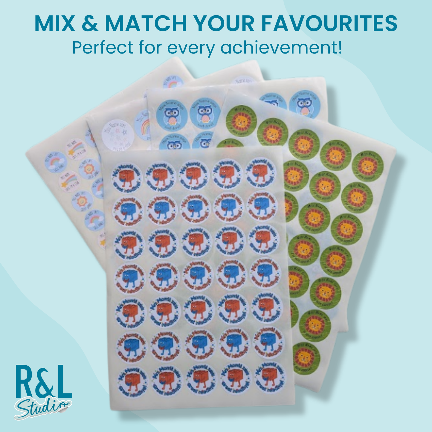 Personalised Building Brick Reading Teacher Stickers (2)