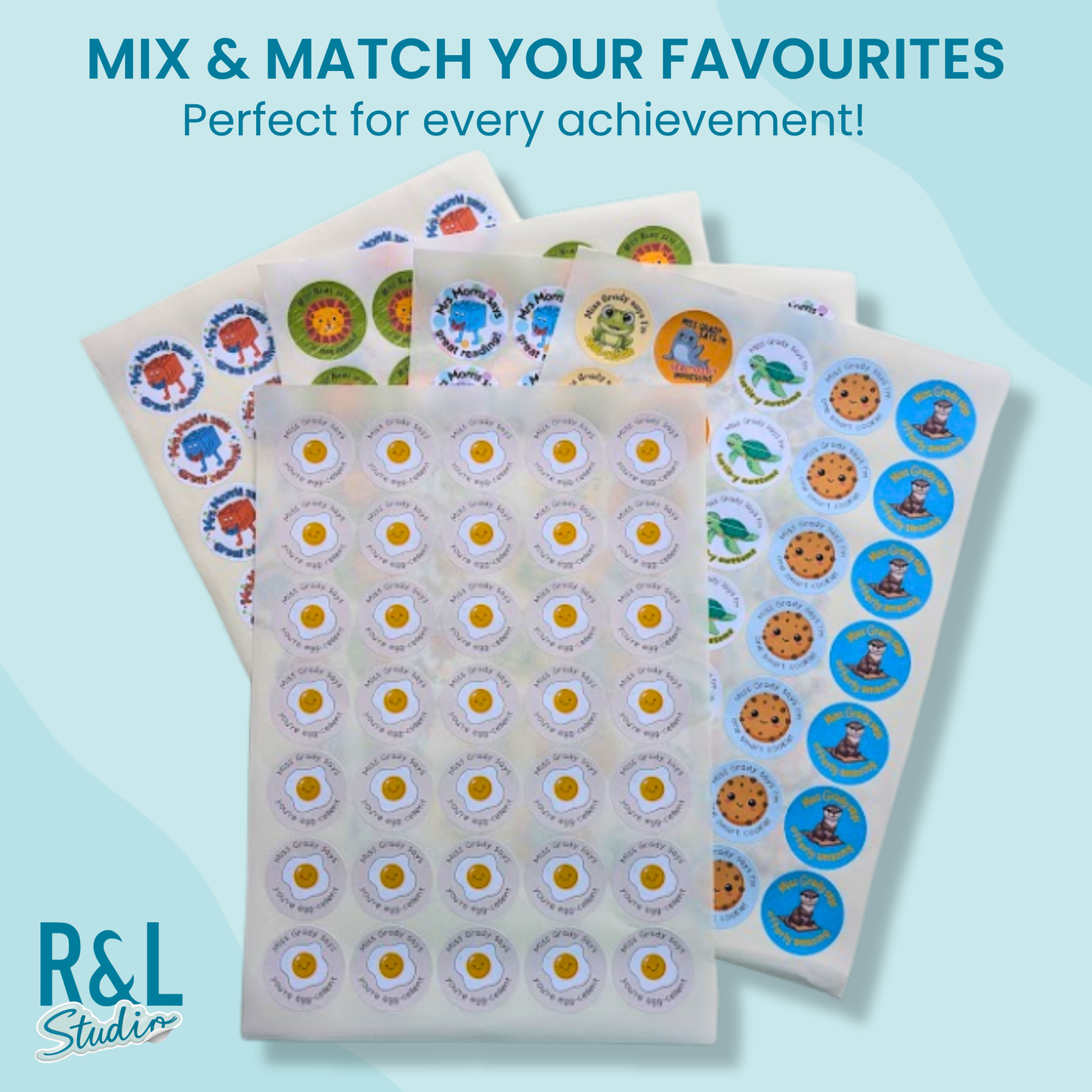 Egg-cellent teacher stickers