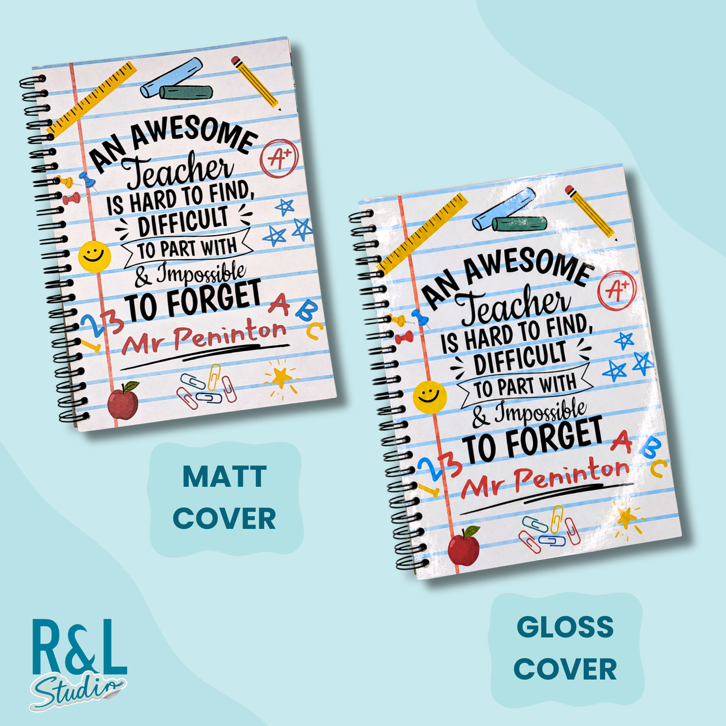 An Awesome Teacher Personalised Wirebound Notebook