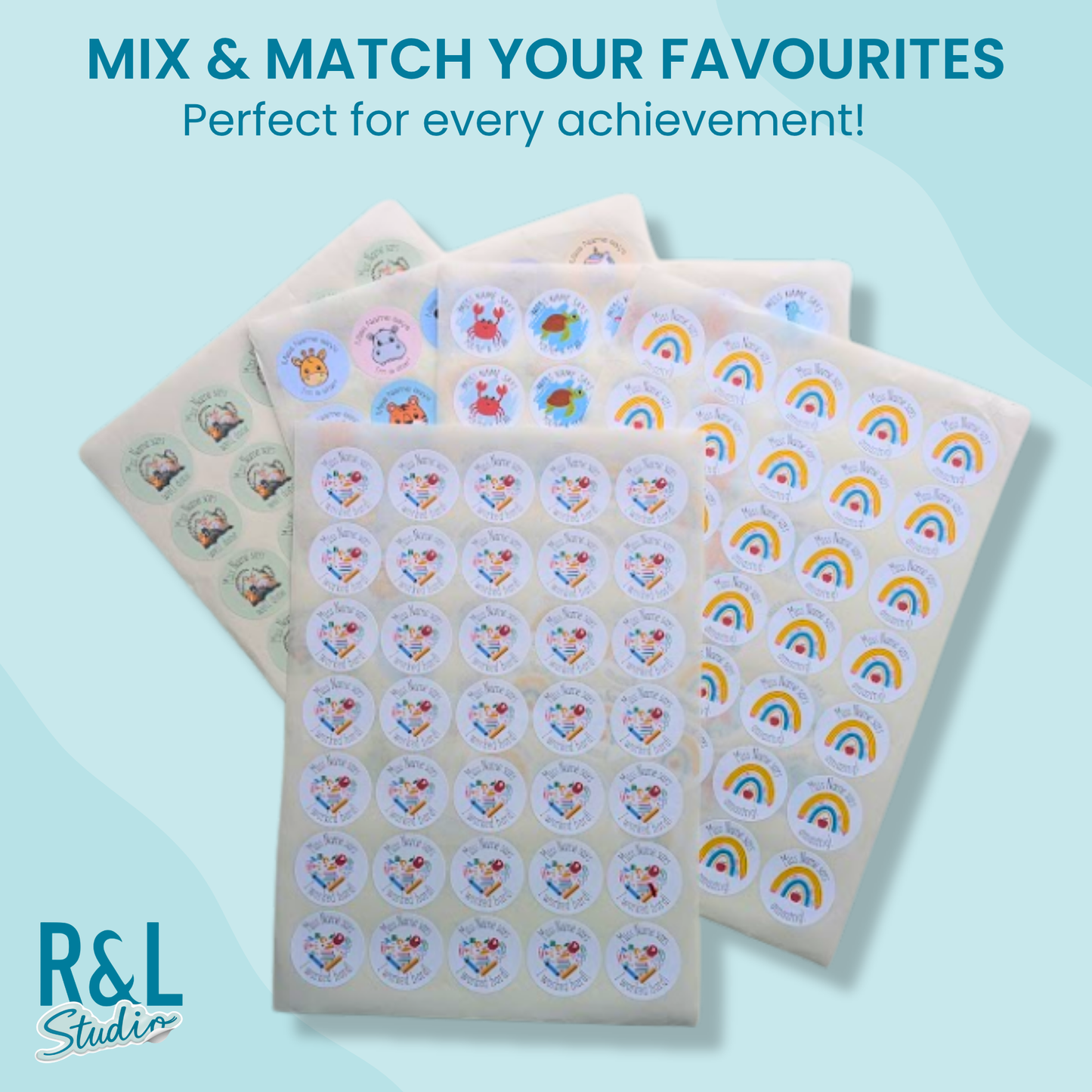 Personalised Teacher Heart Teacher Stickers