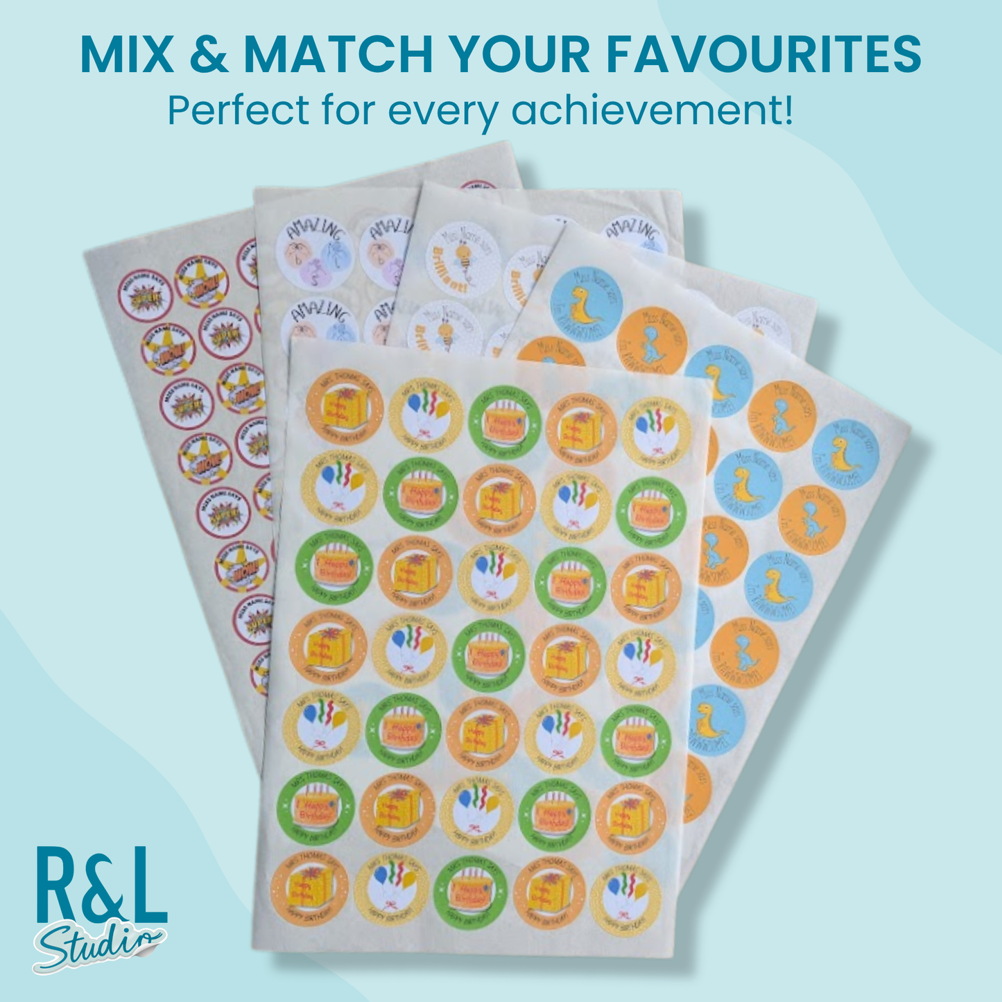 Personalised Birthday Teacher Stickers