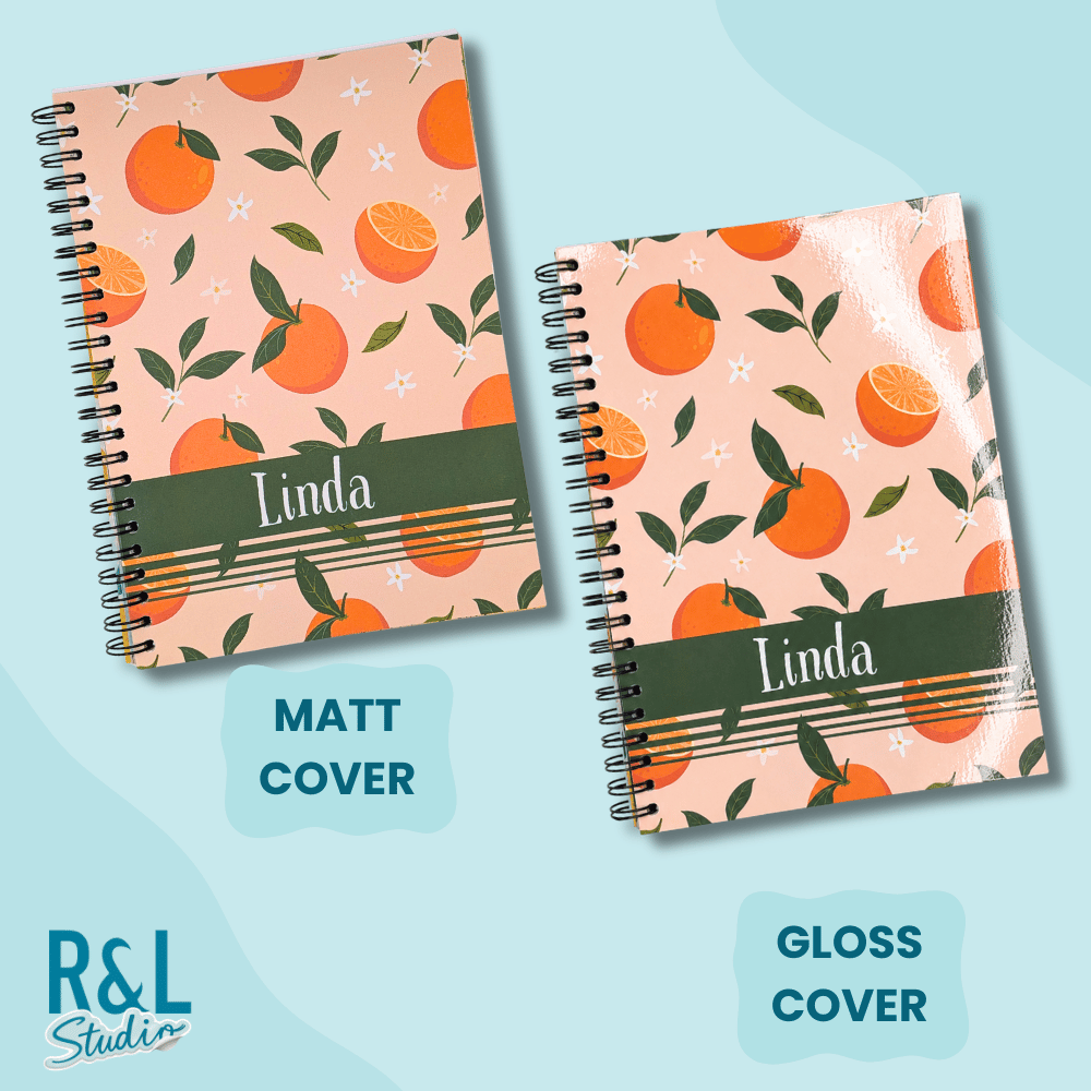 Personalised Orange Blossom Wirebound Notebook