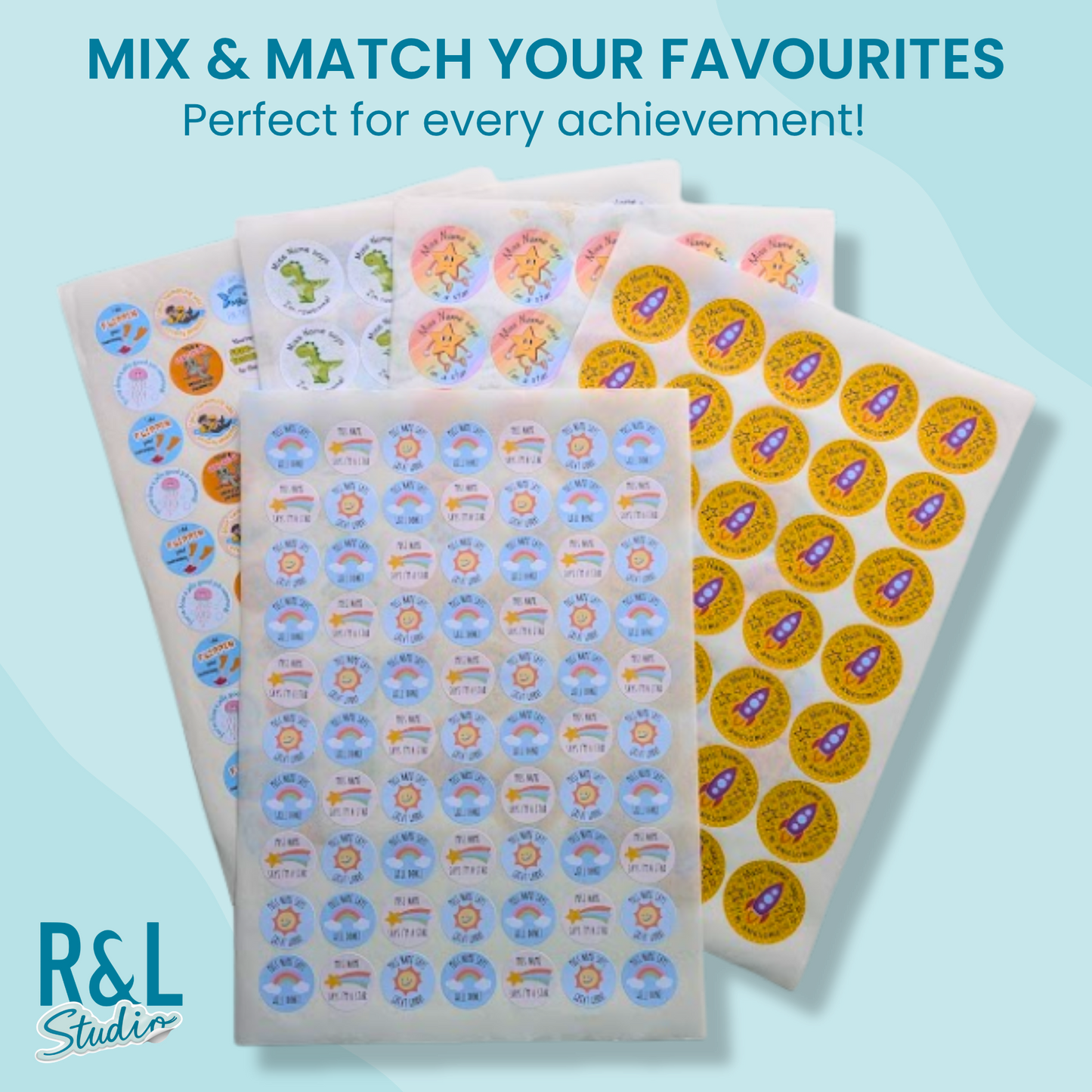 Rainbow & Sunshine Teacher Stickers