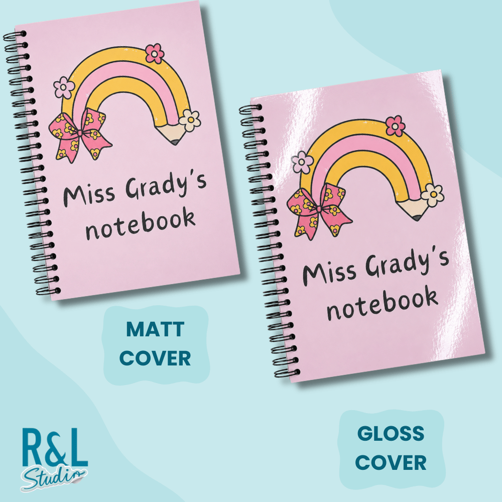 Personalised Rainbow Pencil Teacher Sticker Book & Notebook