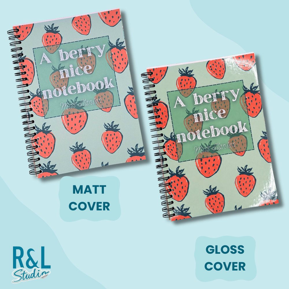 Personalised A Berry Nice Strawberry Wirebound Notebook