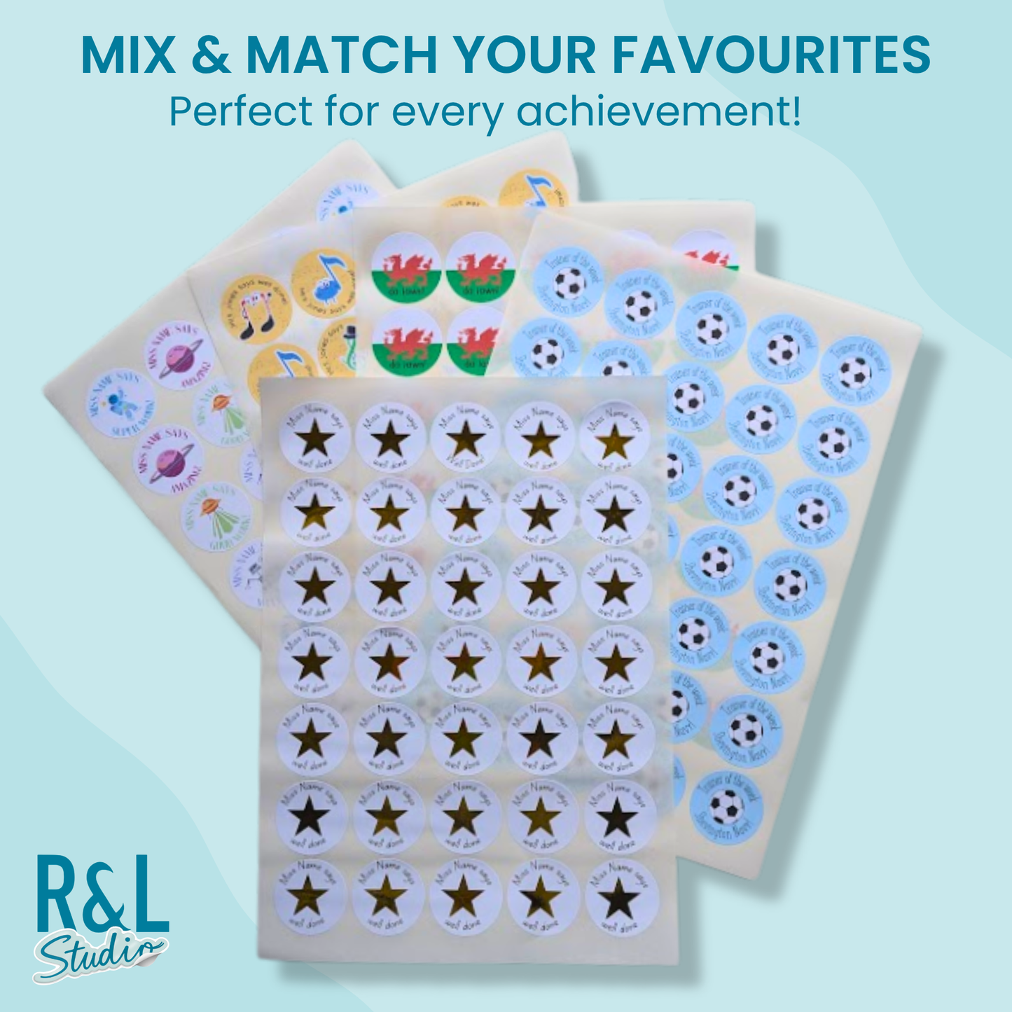 Shining Foil Star Teacher Stickers