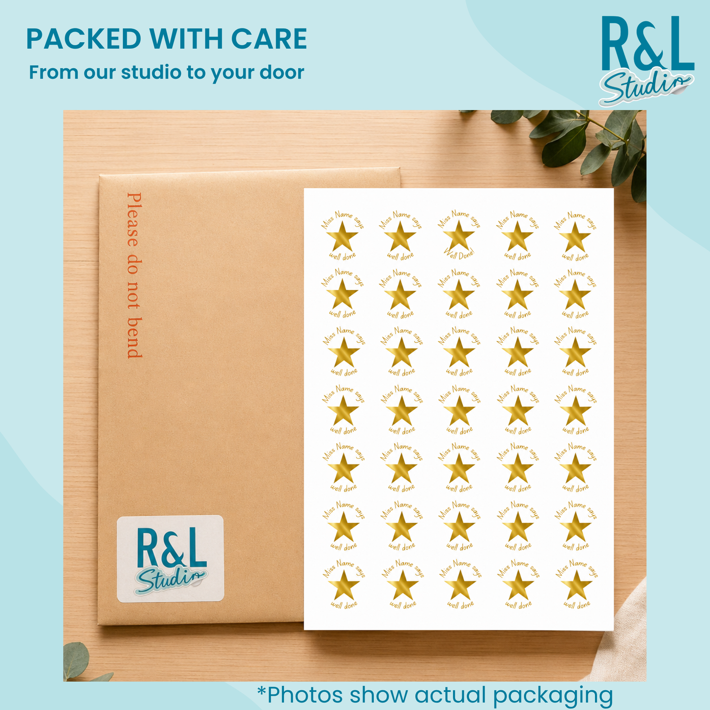 Shining Foil Star Teacher Stickers