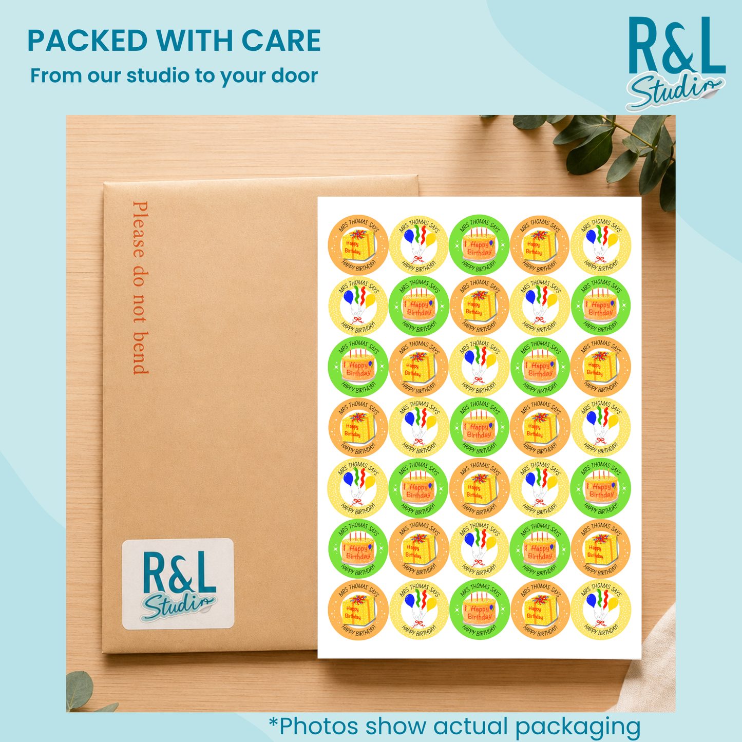 Personalised Birthday Teacher Stickers