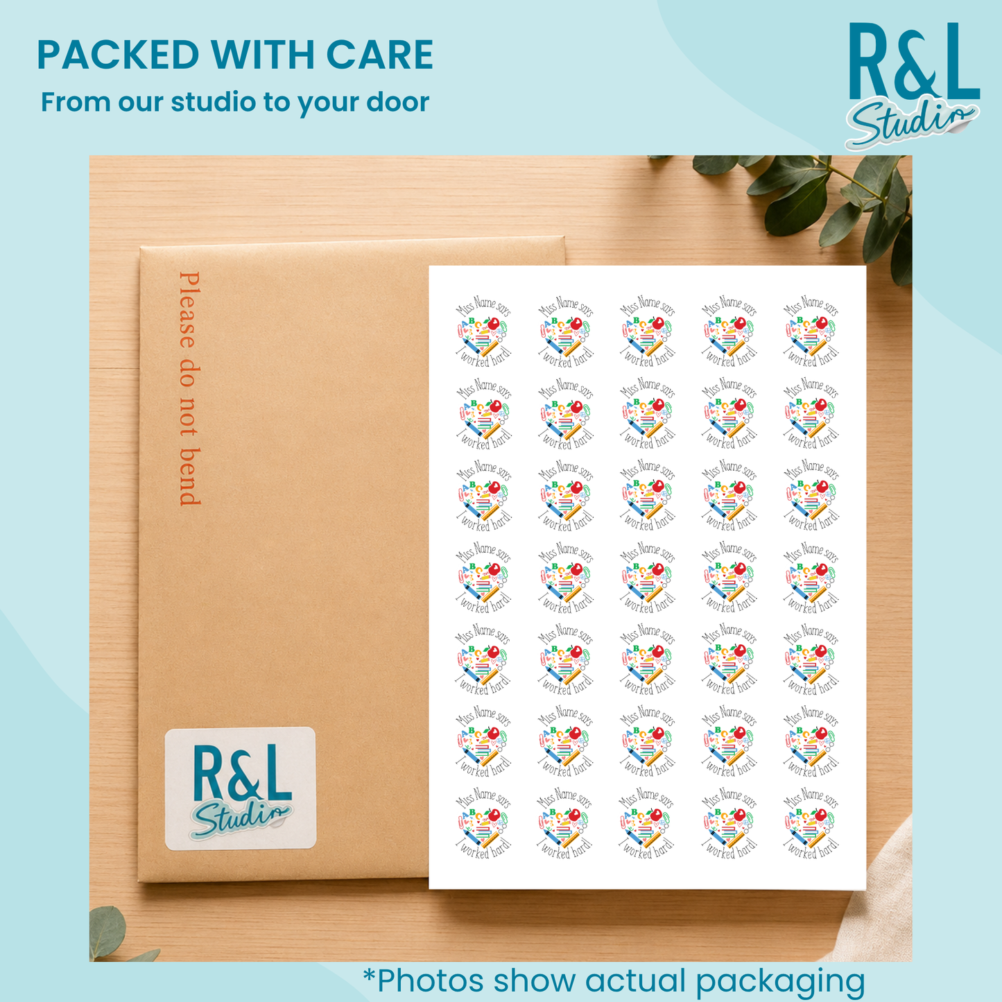 Personalised Teacher Heart Teacher Stickers