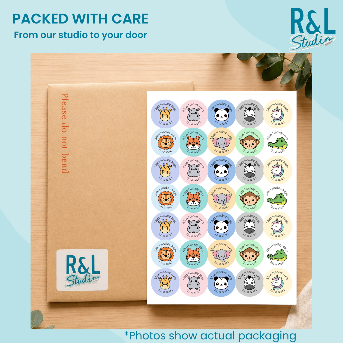 Wild animal teacher stickers