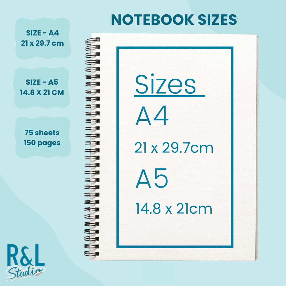 Personalised Bold Scrappy Collage Wirebound Notebook