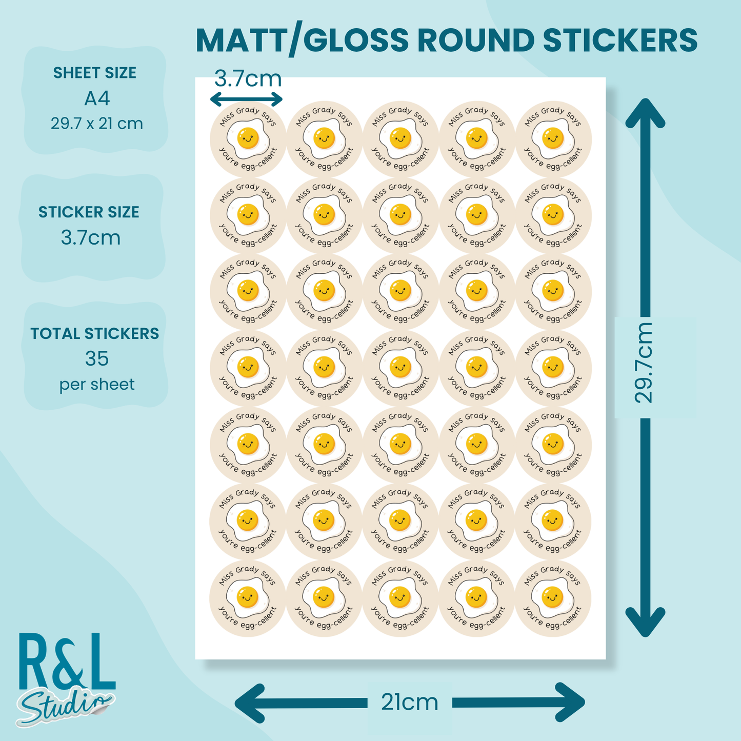 Egg-cellent teacher stickers