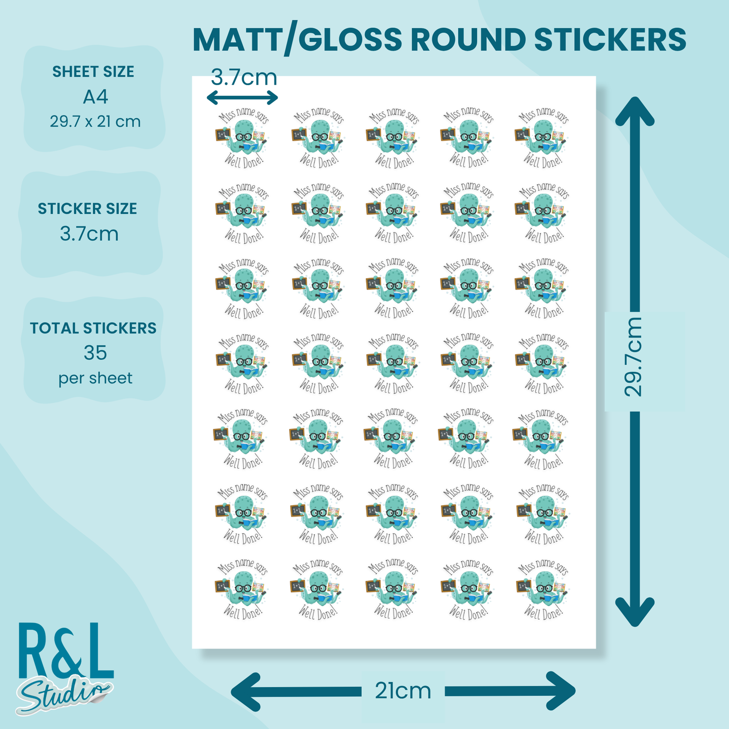 Maths Octopus Teacher Stickers