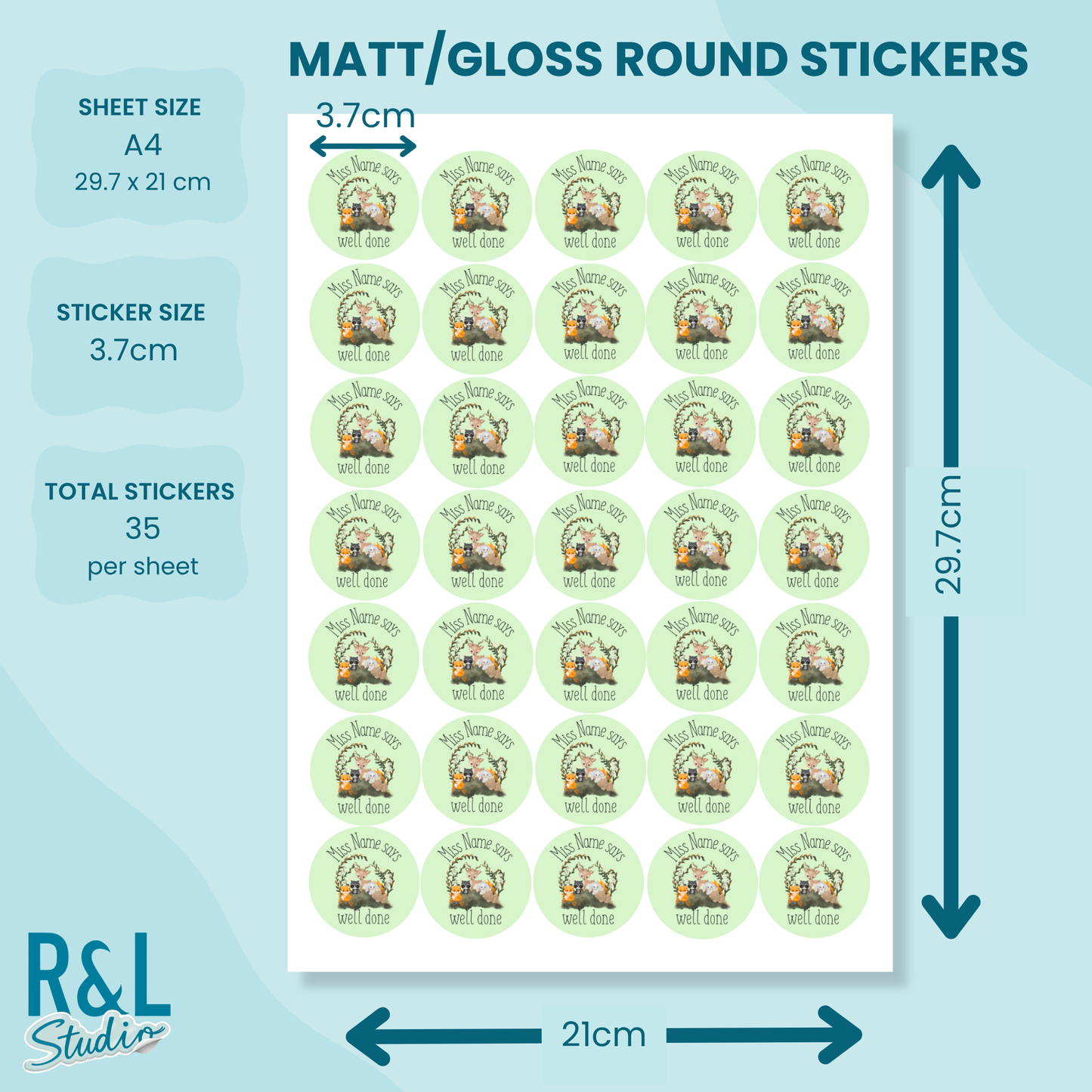 Woodland Animals teacher stickers