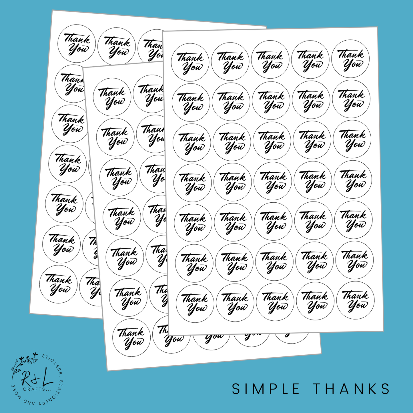 Round Thank you stickers - gloss finish with foil - Business