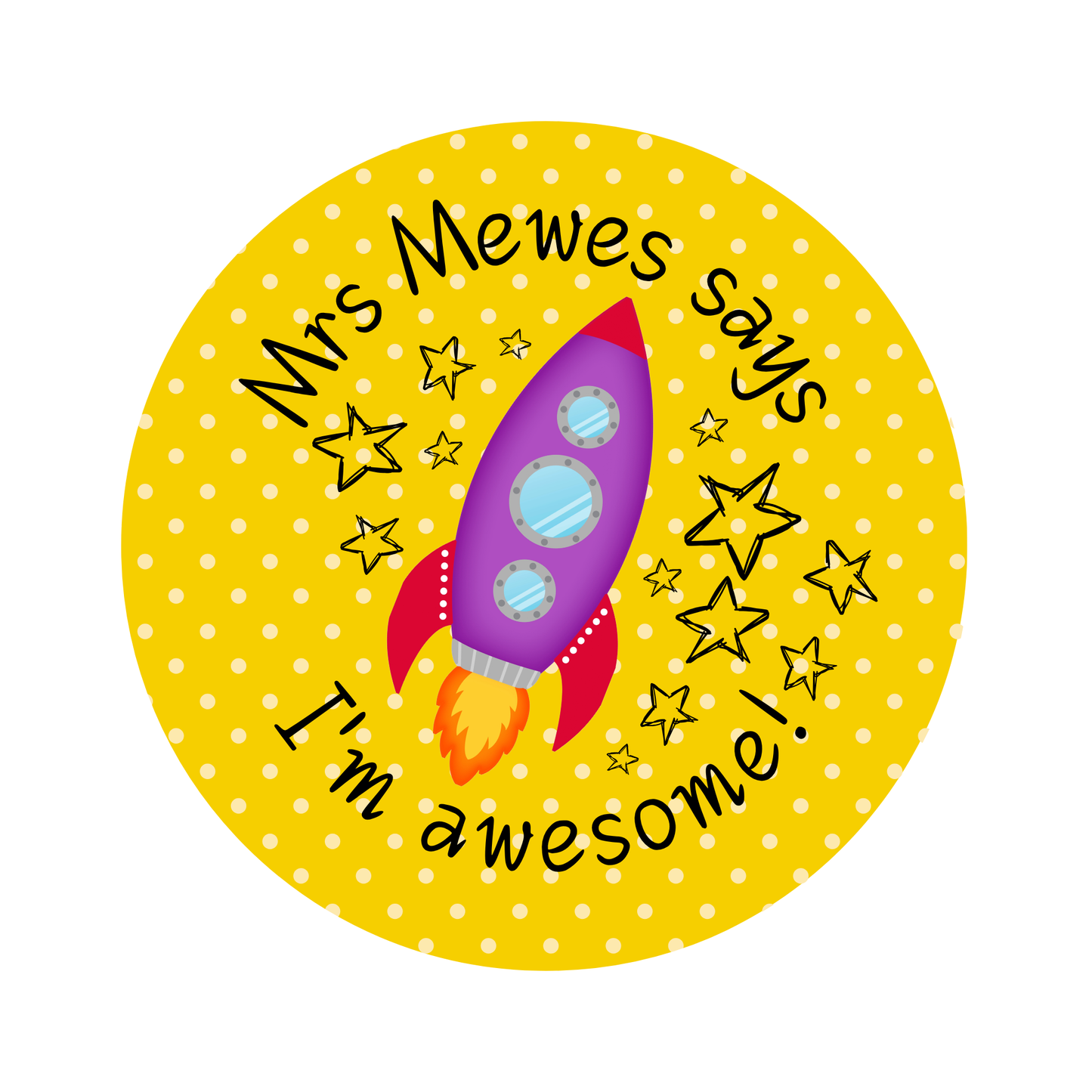 Personalised Rocket Teacher Stickers
