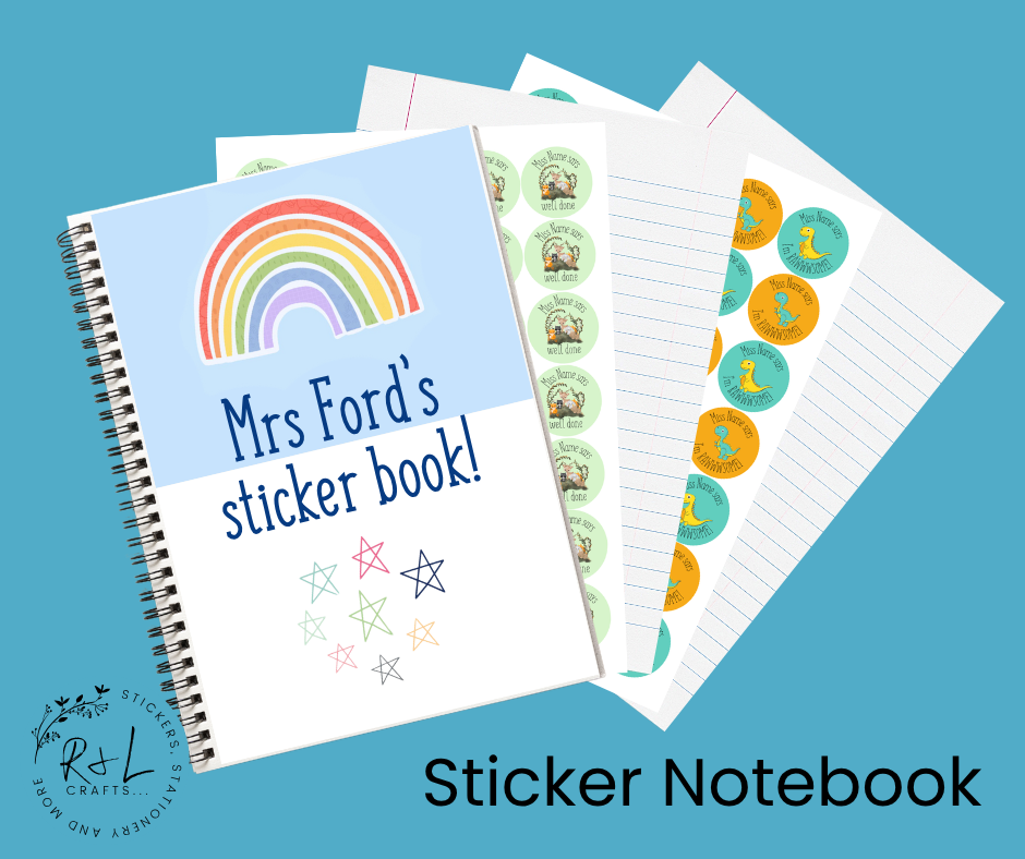 Rainbow and stars sticker notebook