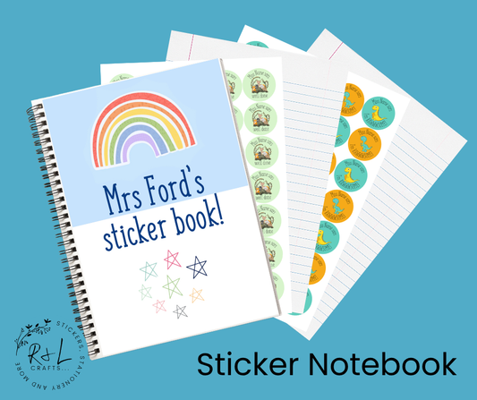 Rainbow and stars sticker notebook