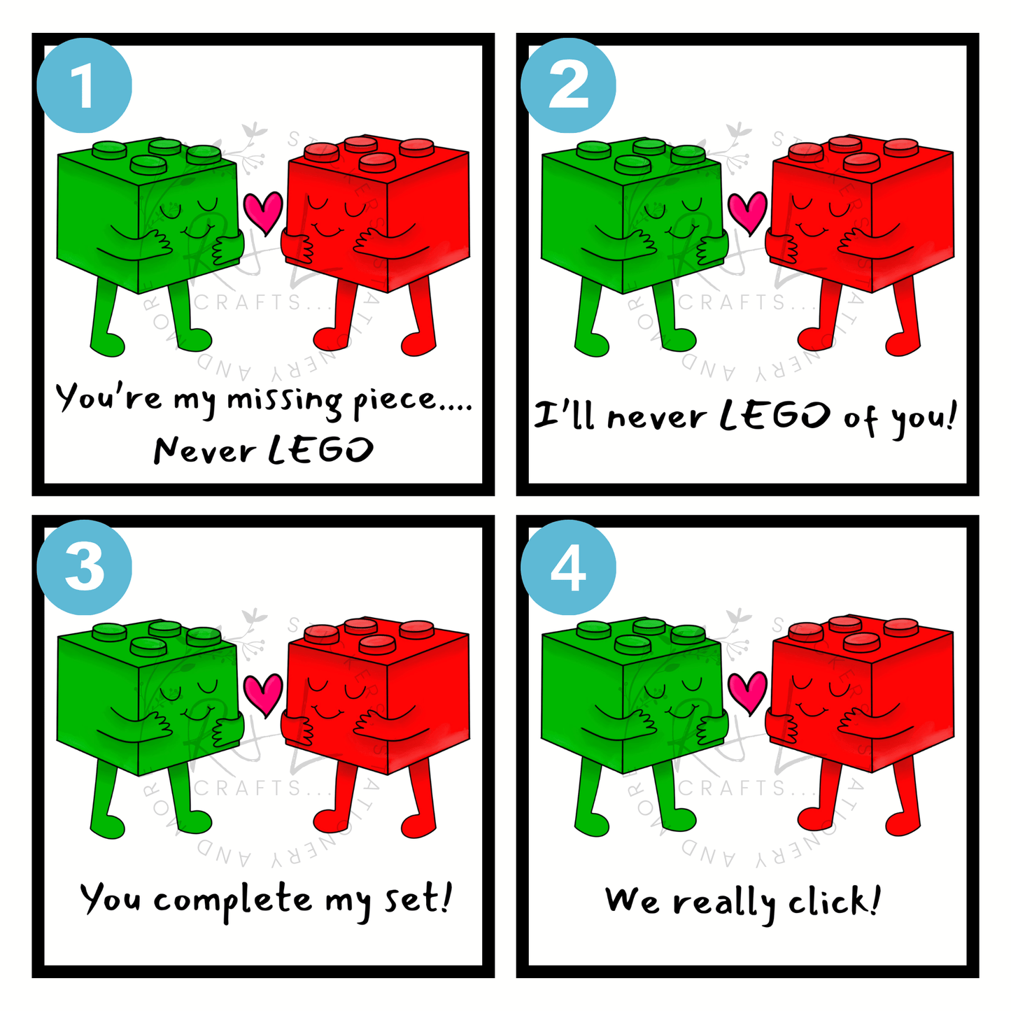 LEGO's in love - valentines and anniversary card