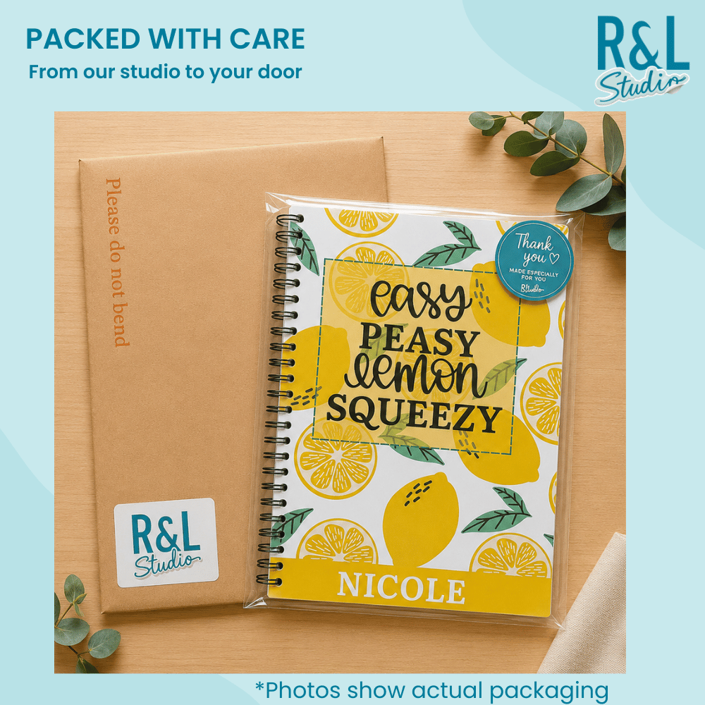 Easy Peasy Lemon Personalised Wirebound Notebook