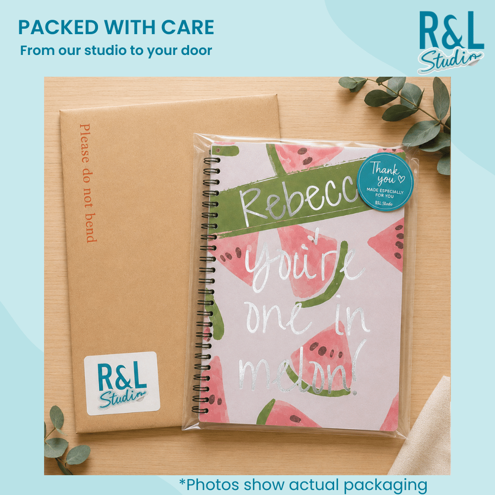 Personalised One in a Melon Teacher Sticker Book & Notebook