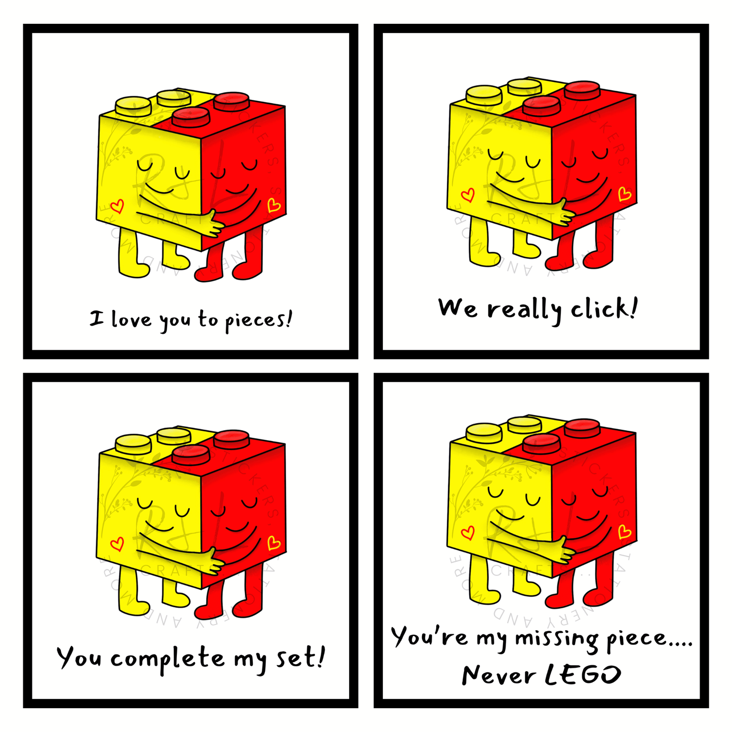 LEGO Hugs - valentines and anniversary card
