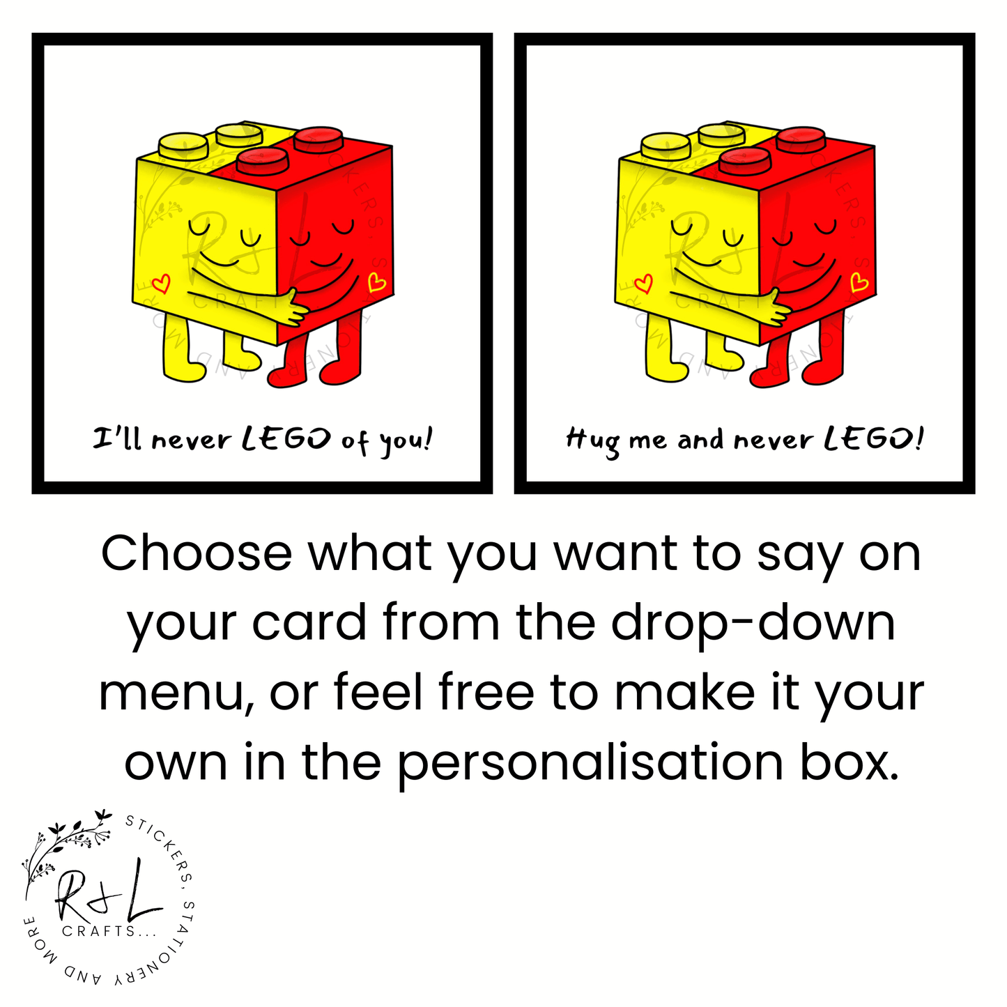 LEGO Hugs - valentines and anniversary card
