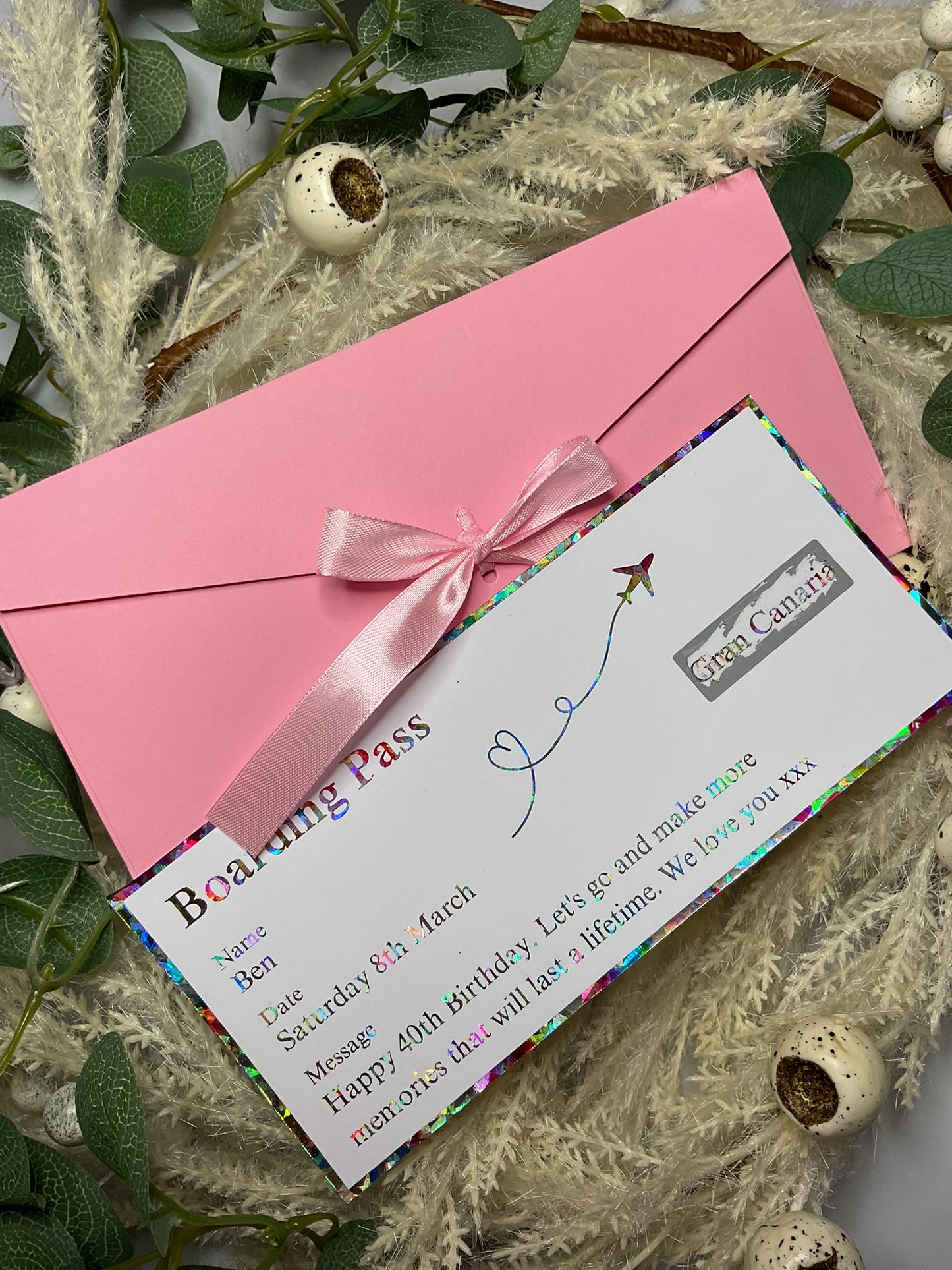 Boarding Pass Scratch Off Foiled Ticket