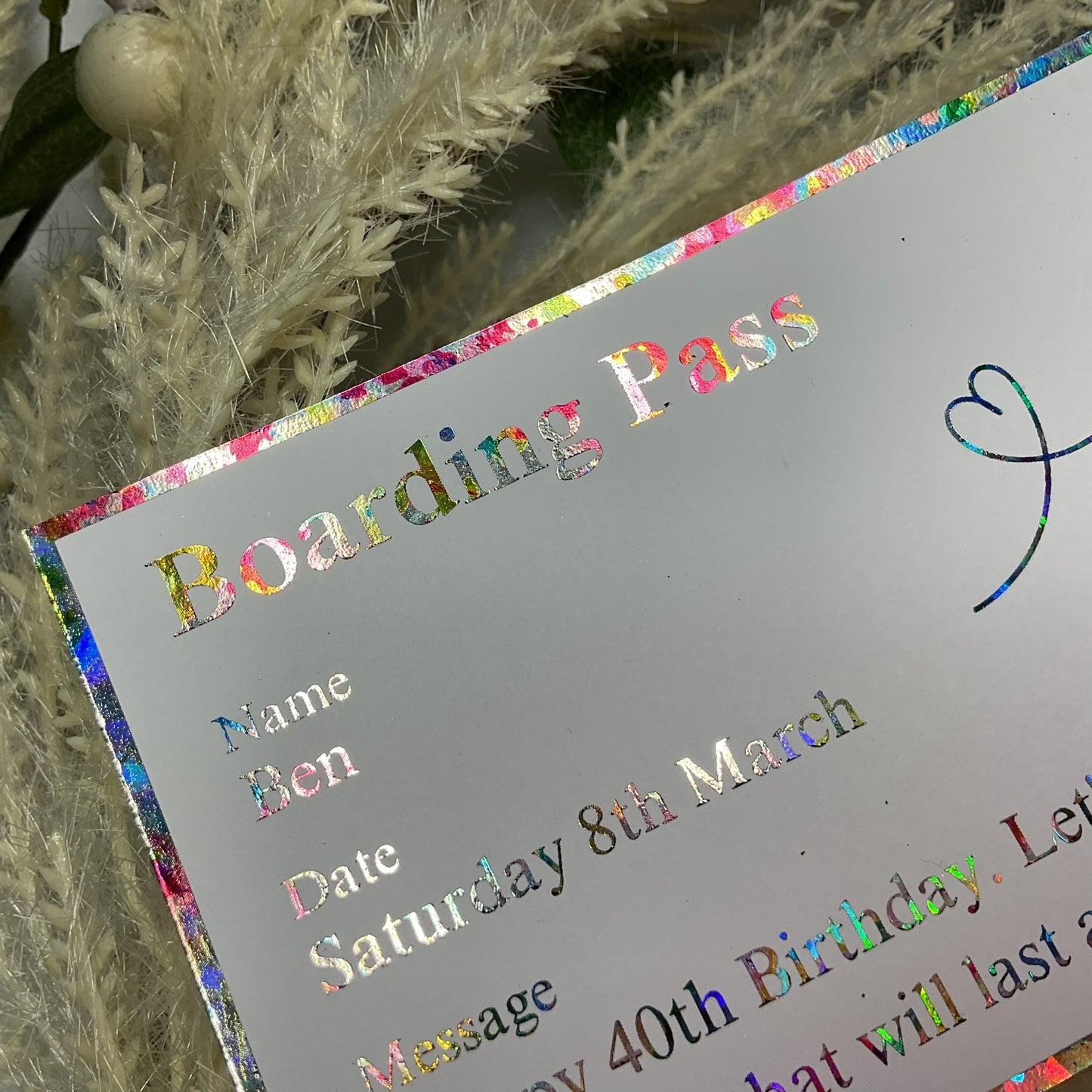 Boarding Pass Scratch Off Foiled Ticket