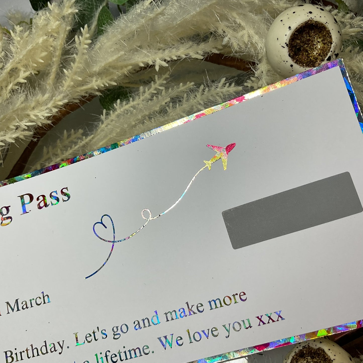 Boarding Pass Scratch Off Foiled Ticket